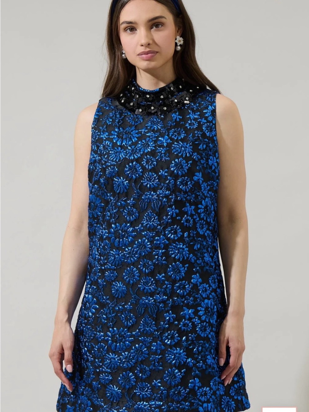SugarLips Centralia Jaquard Floral Emla Sleeveless Mini Dress Size Large